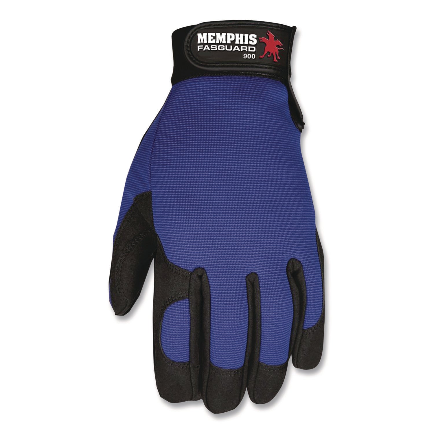 MCR™ Safety Memphis Gloves Fasguard Clarino Synthetic Leather Palm Multi-Task Gloves, Blue/Black, Large