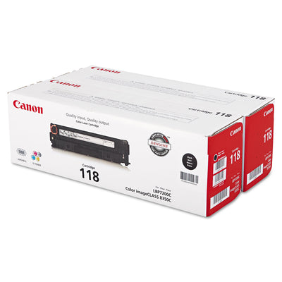 CANON USA, INC. 2662B004 (118) Toner, 3,400 Page-Yield, Black, 2/Pack - Flipcost