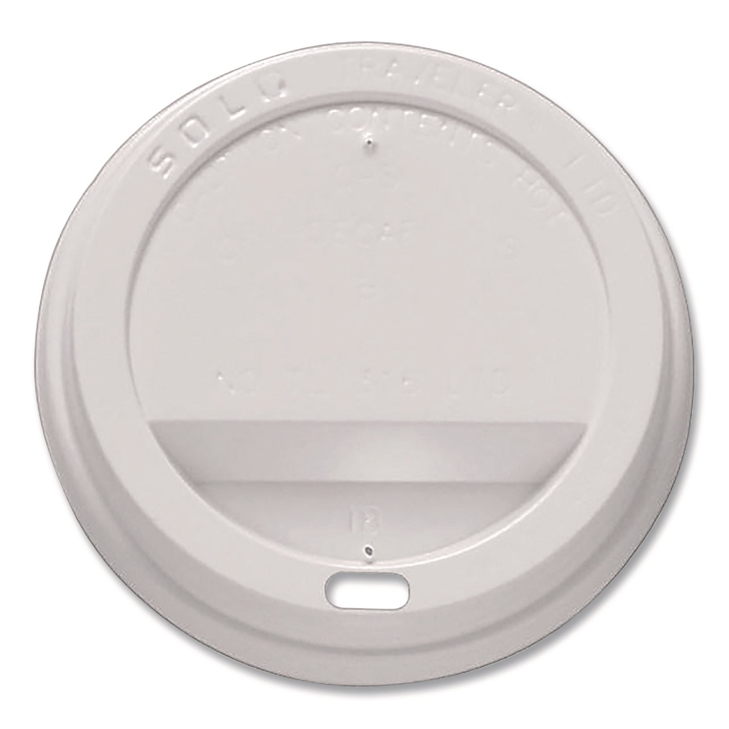 SOLO® Traveler Hot Cup Lids, Fits 12 oz to 16 oz Hot Cups, Plastic, White, 100/Pack