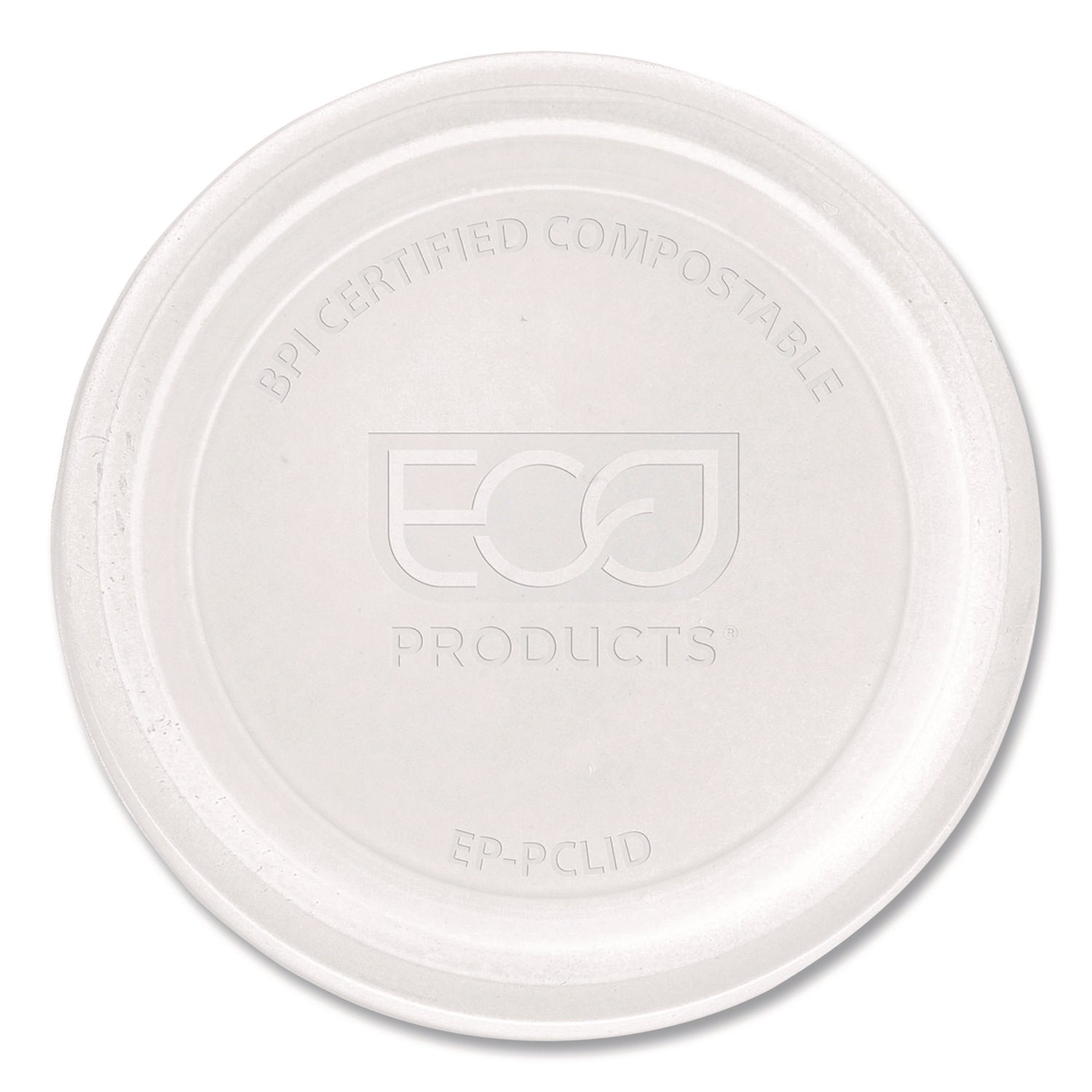 Eco-Products® Compostable Clear PLA Plastic Portion Cup Lids, Fits 2 oz to 4 oz Portion Cups, Clear, 2,000/Carton