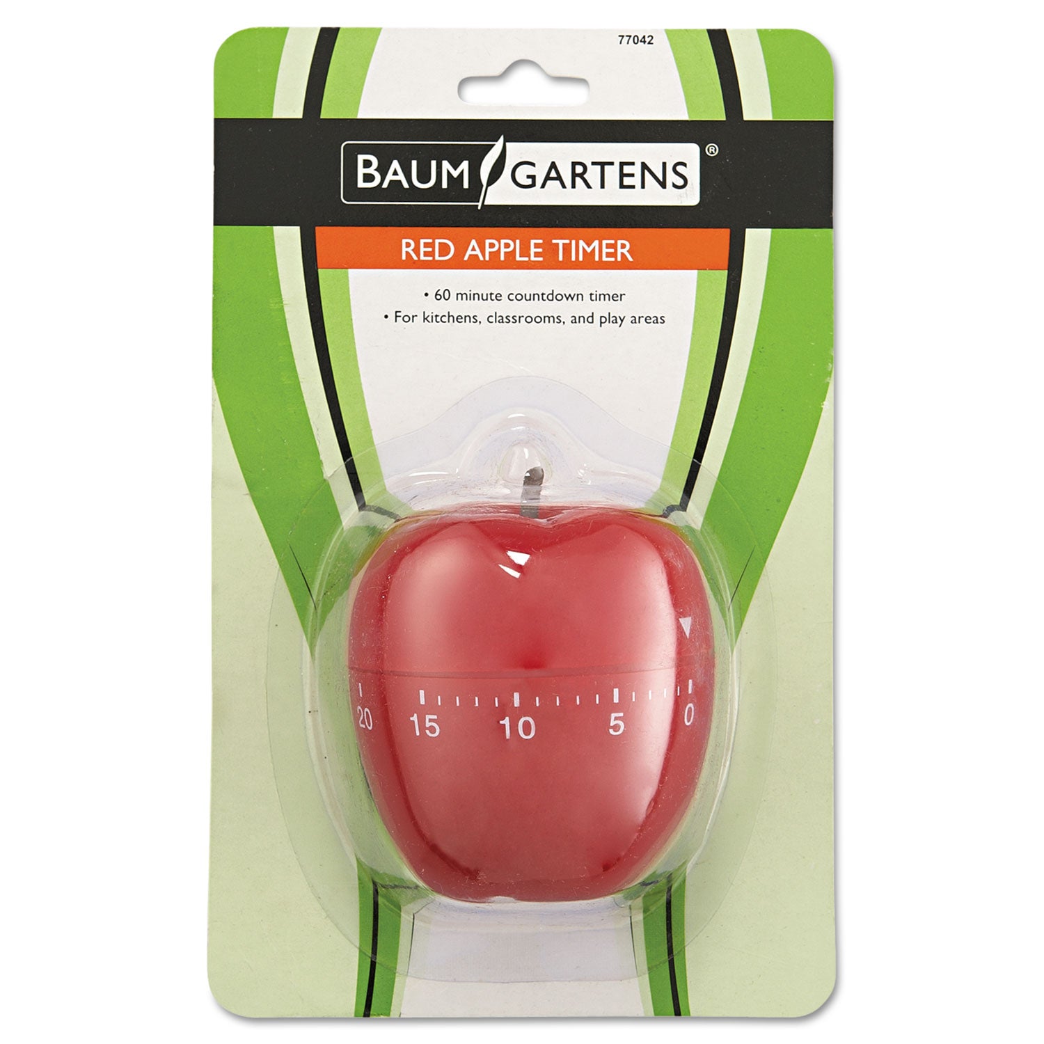 Baumgartens® Shaped Timer, 4" Diameter x 4"h, Red Apple