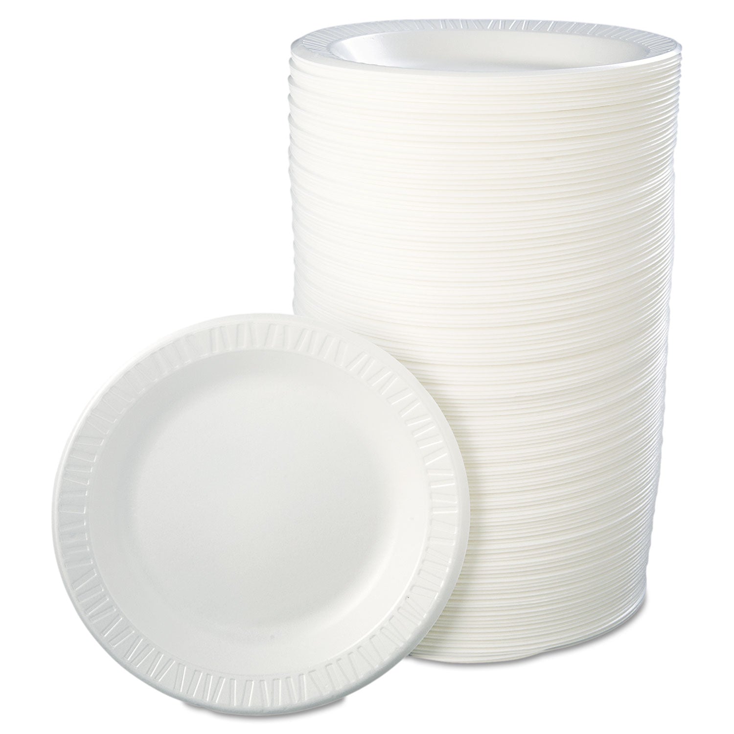 Quiet Classic Laminated Foam Dinnerware, Plate, 10.25" dia, White, 125/Pack, 4 Packs/Carton Dart® Flipcost