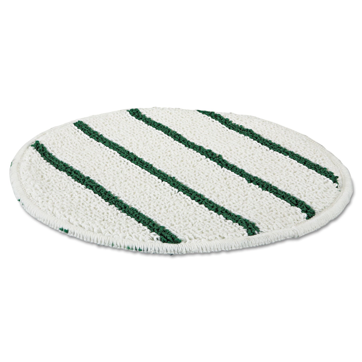 Rubbermaid® Commercial Low Profile Scrub-Strip Carpet Bonnet, 19" Diameter, White/Green, 5/Carton