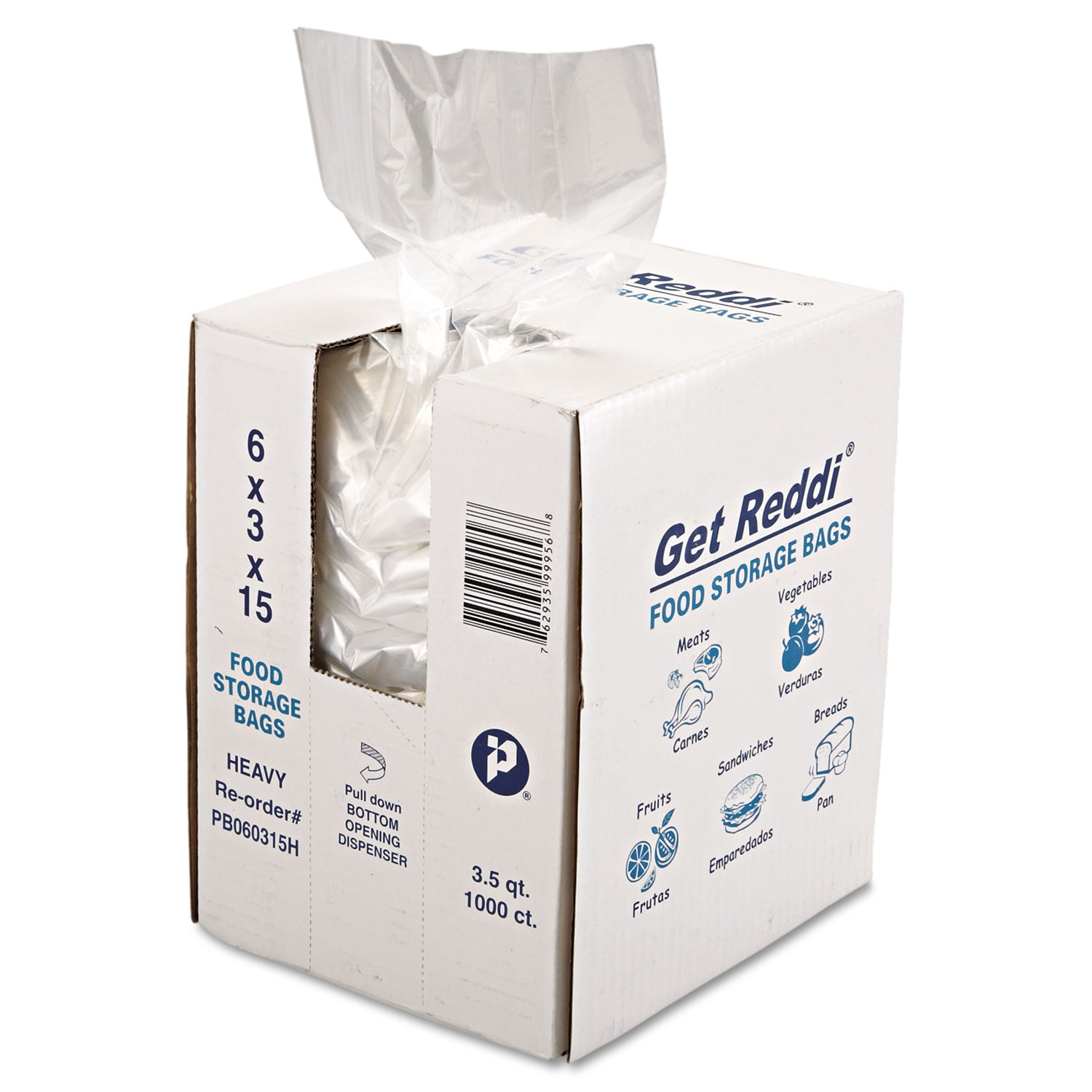 Inteplast Group Food Bags, 112 oz, 6" x 3" x 15", Clear, 1,000/Carton