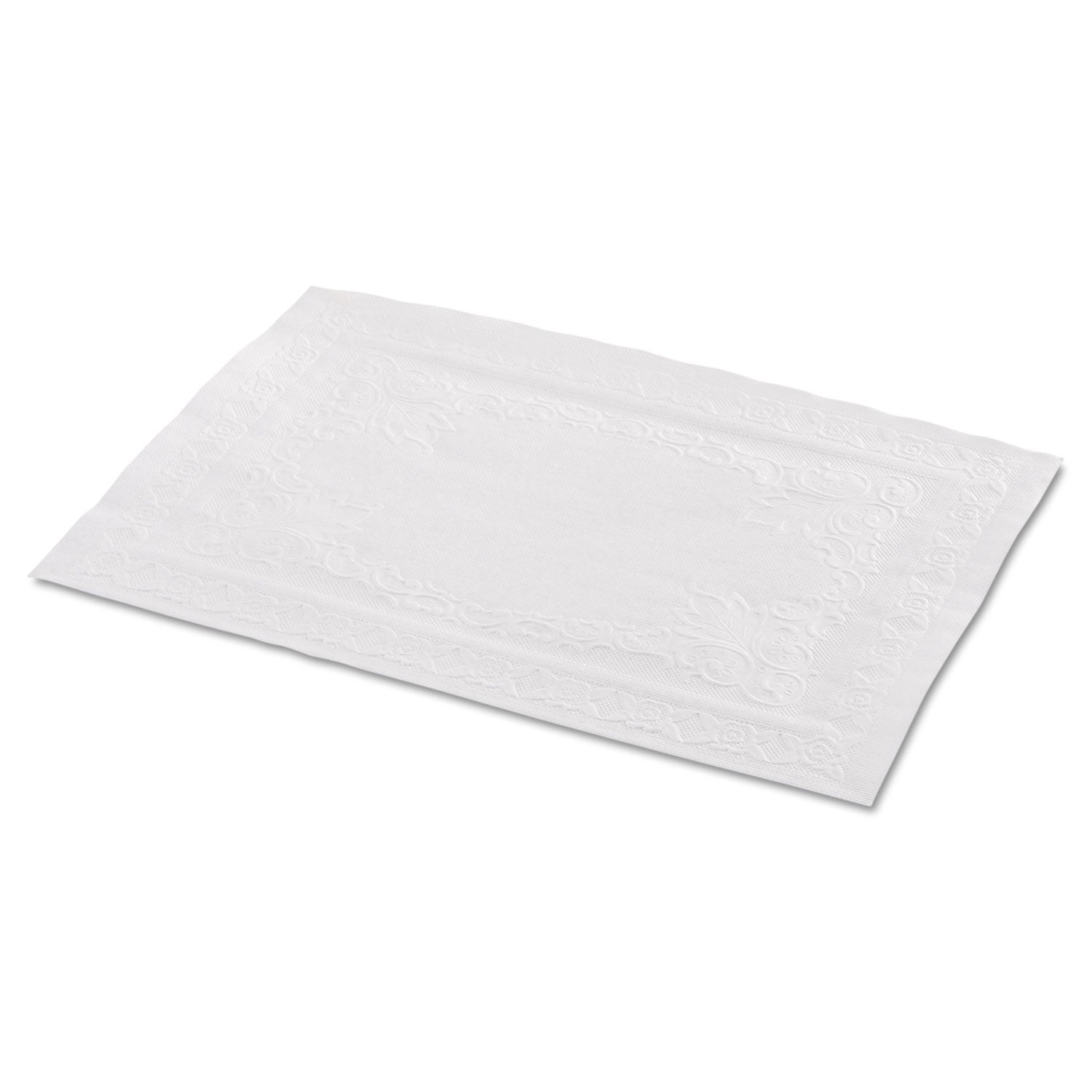 Hoffmaster® Classic Embossed Straight Edge Placemats, 10 x 14, White, 1,000/Carton