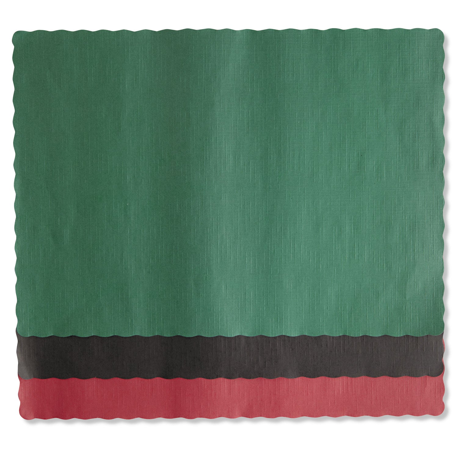 Hoffmaster® Solid Color Scalloped Edge Placemats, 9.5 x 13.5, Hunter Green, 1,000/Carton