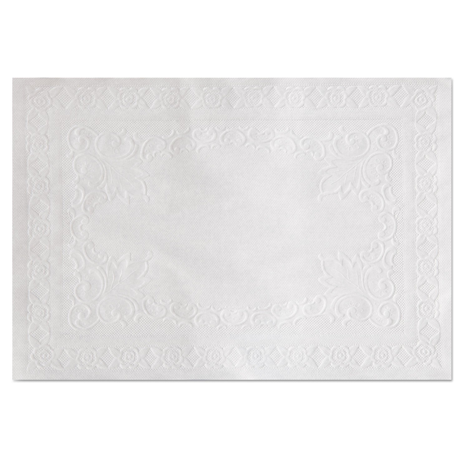 Hoffmaster® Classic Embossed Straight Edge Placemats, 10 x 14, White, 1,000/Carton