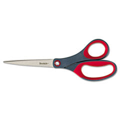 Scotch® Precision Scissors, 8" Long, 3.13" Cut Length, Gray/Red Straight Handle - Flipcost