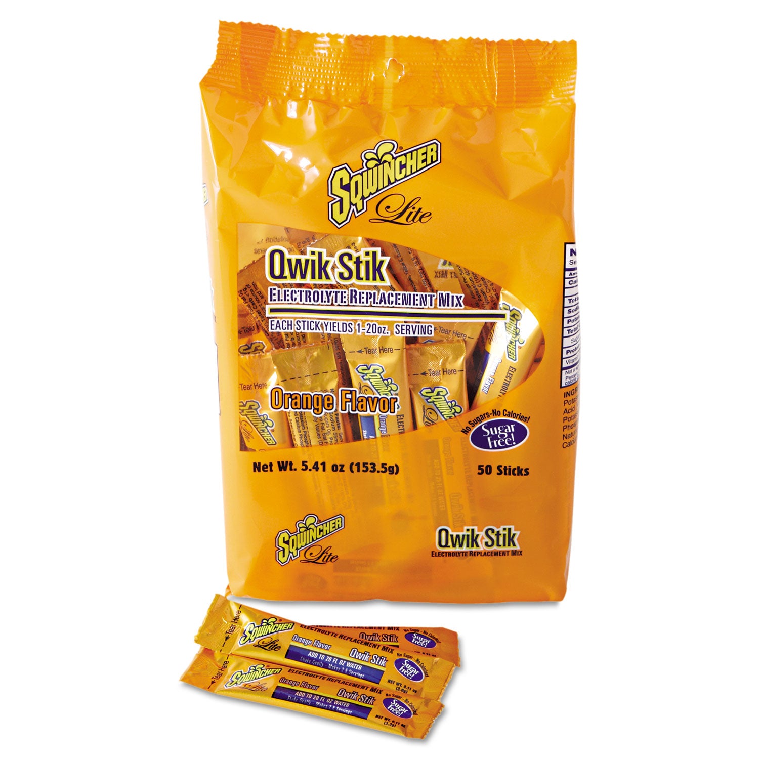 Sugar-Free Qwik Stik Energy Drink Mix, Orange, 1.26 oz Packet, 50/Pack Sqwincher® Flipcost