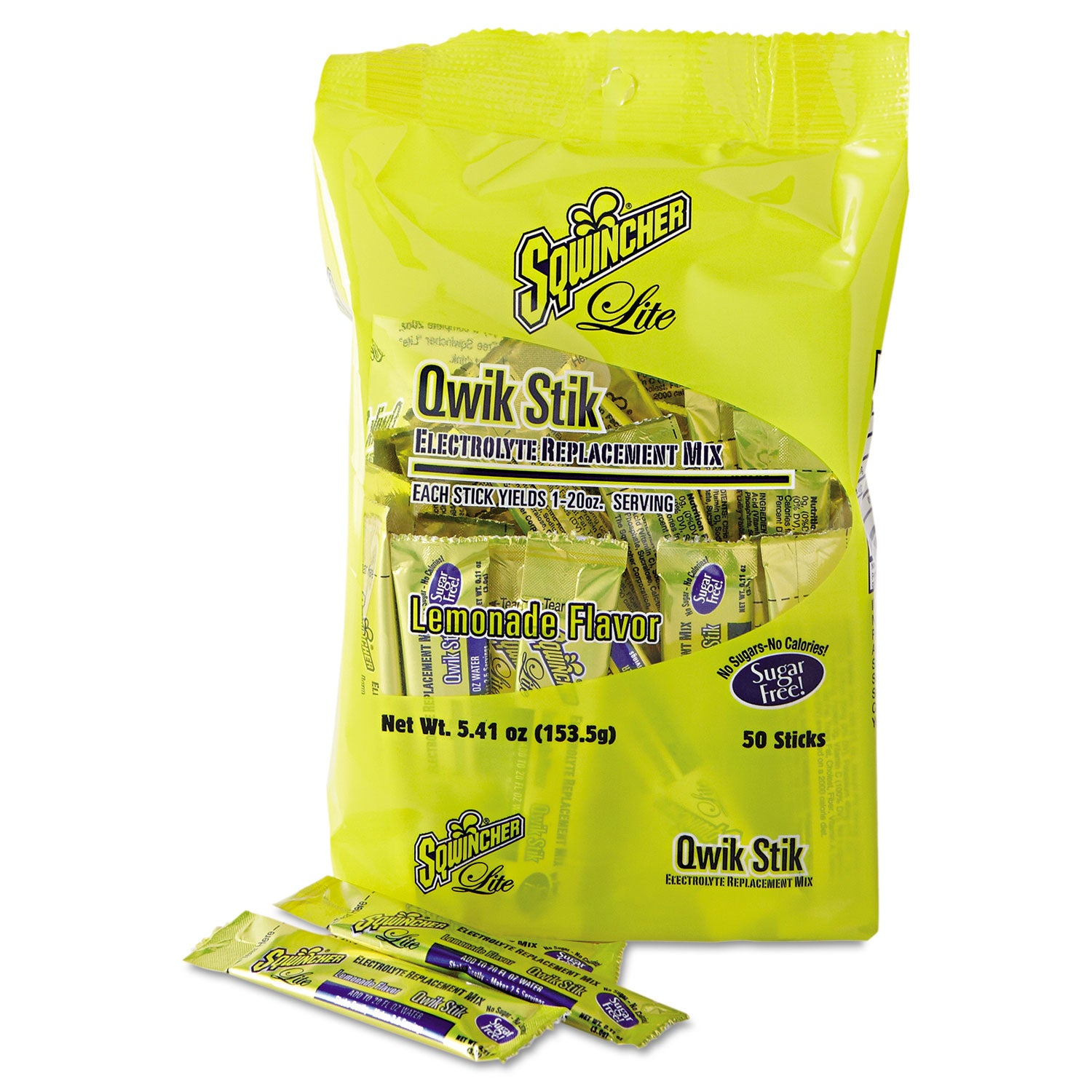 Sugar-Free Qwik Stik Energy Drink Mix, Lemonade, 1.26 oz Packet, 50/Pack Sqwincher® Flipcost