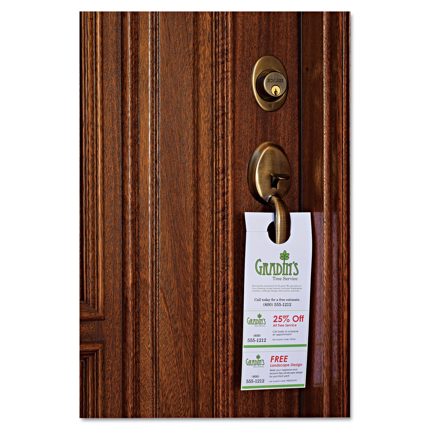 Avery® Door Hanger with Tear-Away Cards, 97 Bright, 65 lb Cover Weight, 4.25 x 11, White, 2 Hangers/Sheet, 40 Sheets/Pack