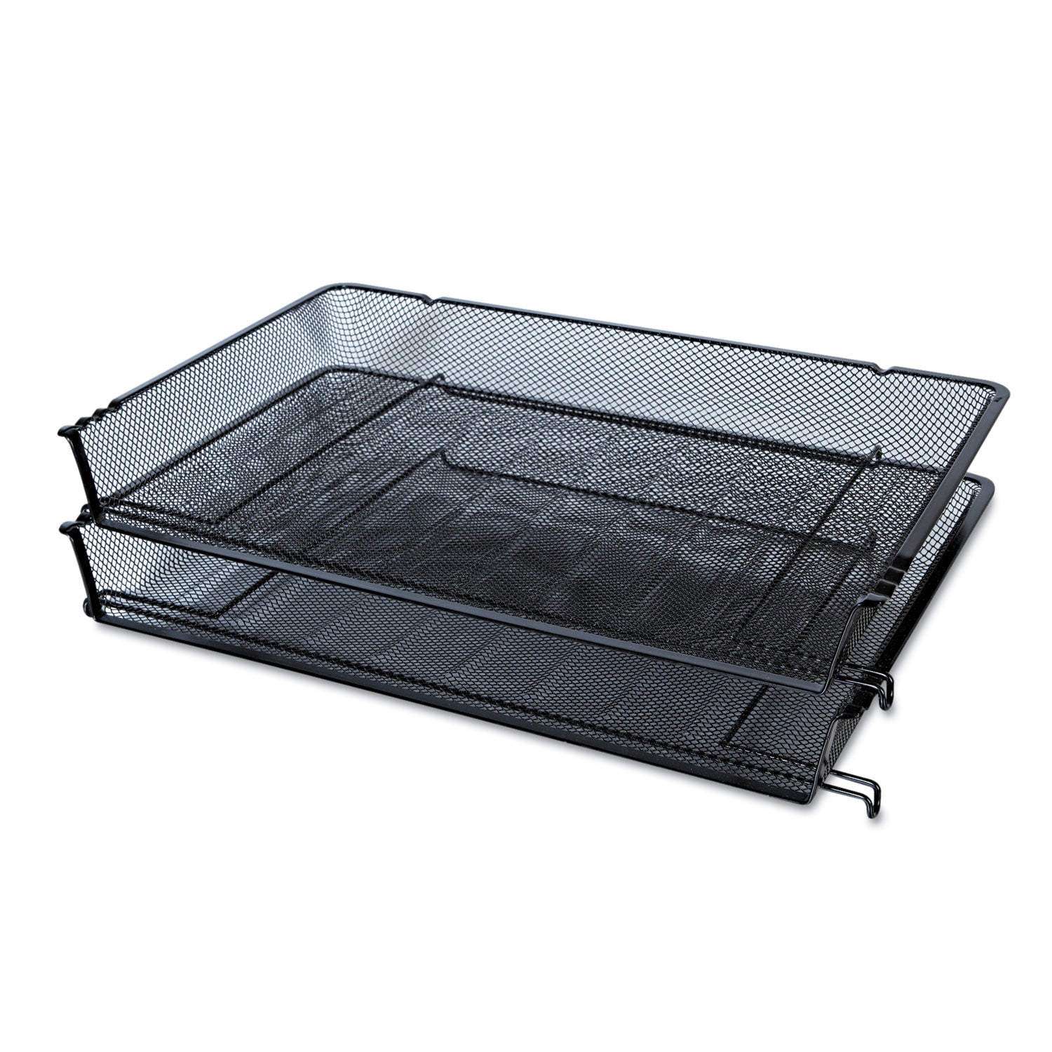 Universal® Deluxe Mesh Stacking Side Load Tray, 1 Section, Legal Size Files, 17" x 10.88" x 2.5", Black