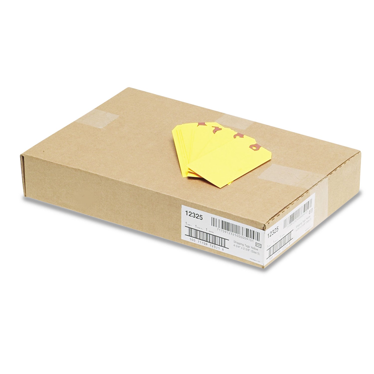 Avery® Unstrung Shipping Tags, 11.5 pt Stock, 4.75 x 2.38, Yellow, 1,000/Box