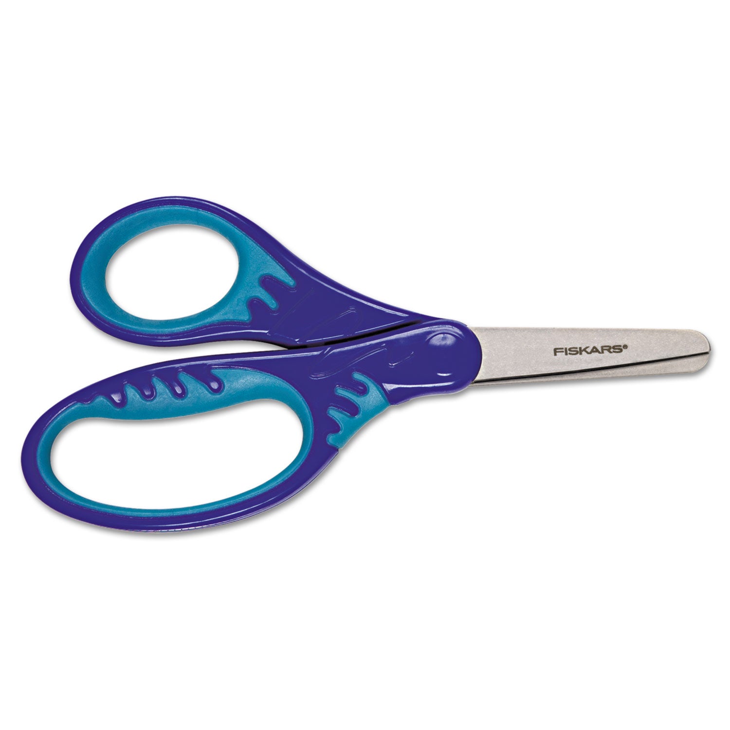 Fiskars® Kids Softgrip Scissors, Right Handed, Rounded Tip, 5" Long, 1.75" Cut Length, Straight Handle, Randomly Assorted Handle Color