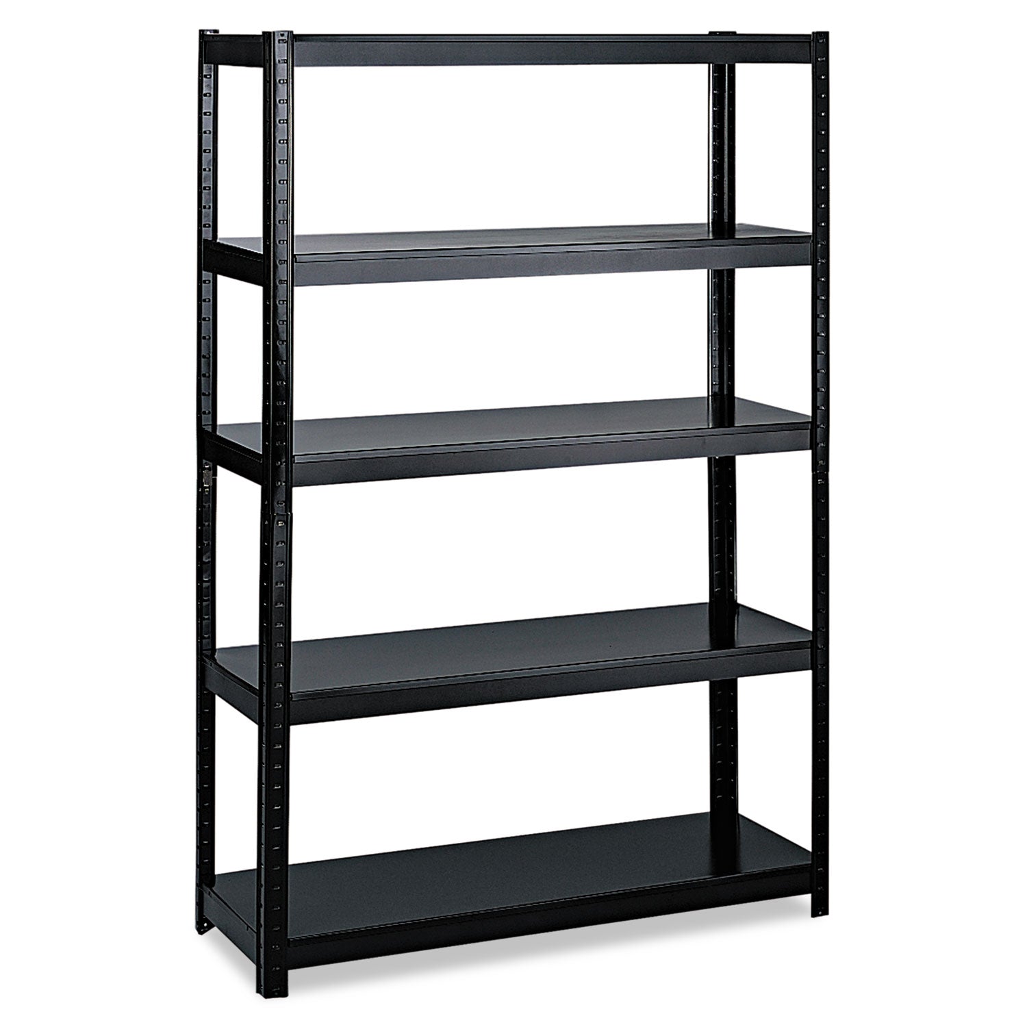 Boltless Steel Shelving, Five-Shelf, 48w x 24d x 72h, Black