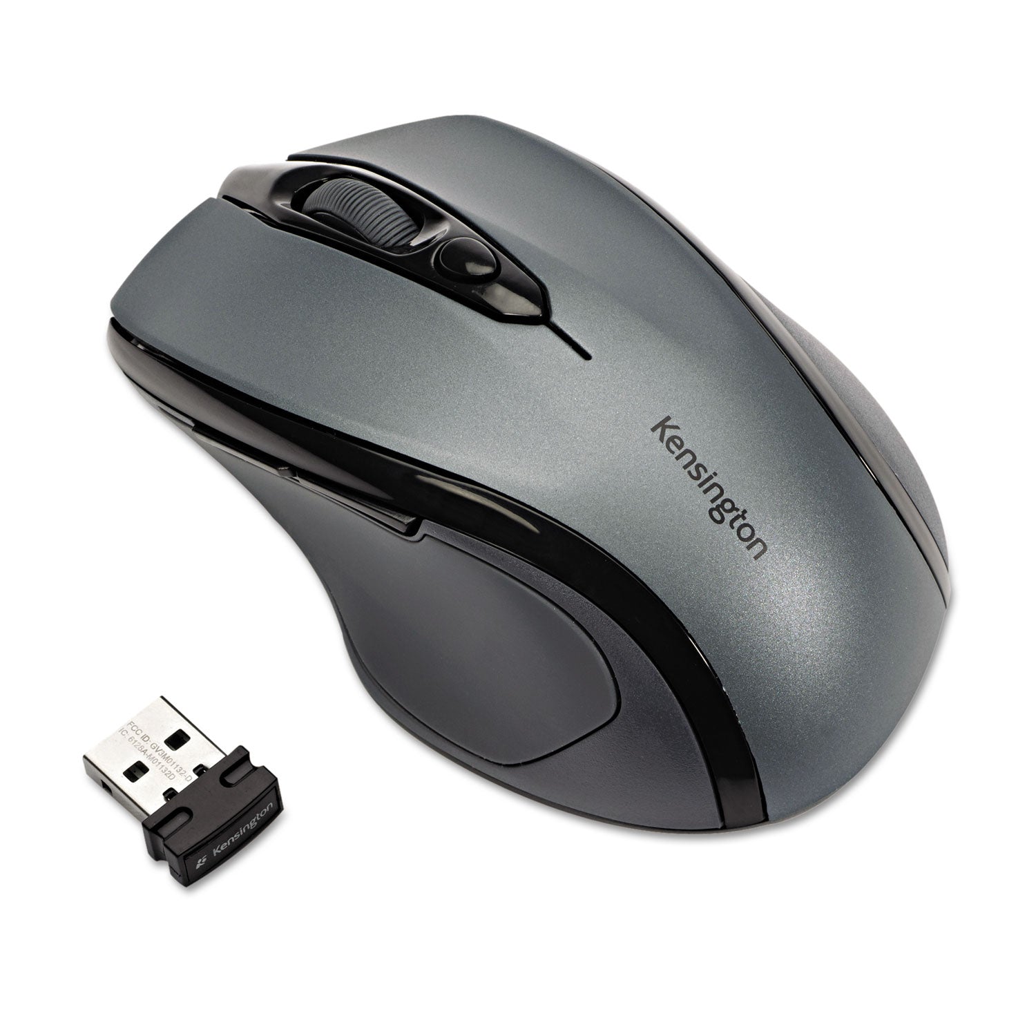 Kensington® Pro Fit Mid-Size Wireless Mouse, 2.4 GHz Frequency/30 ft Wireless Range, Right Hand Use, Gray