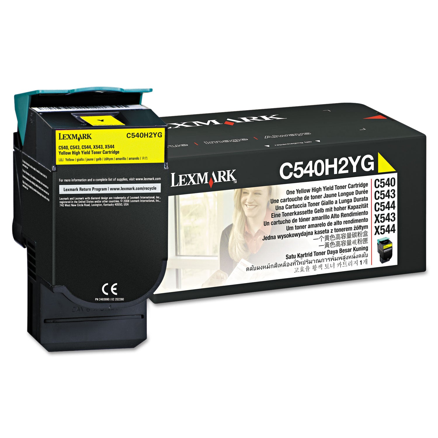 C540H2YG High-Yield Toner, 2,000 Page-Yield, Yellow