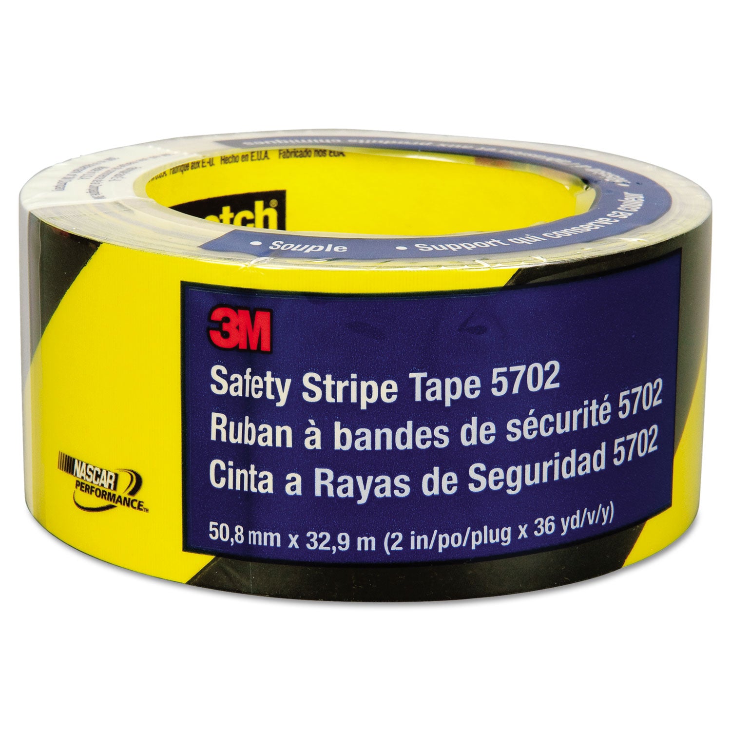 3M™ Safety Stripe Tape, 2" x 108 ft, Black/Yellow