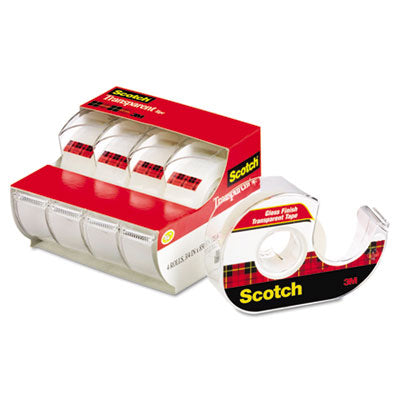 Scotch® Transparent Tape In Handheld Dispenser, 1" Core, 0.75" x 70.83 ft, Transparent, 4/Pack - Flipcost