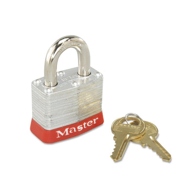 Master Lock® Steel Body Safety Padlock, 4 Pin Tumbler, Steel/Red - Flipcost