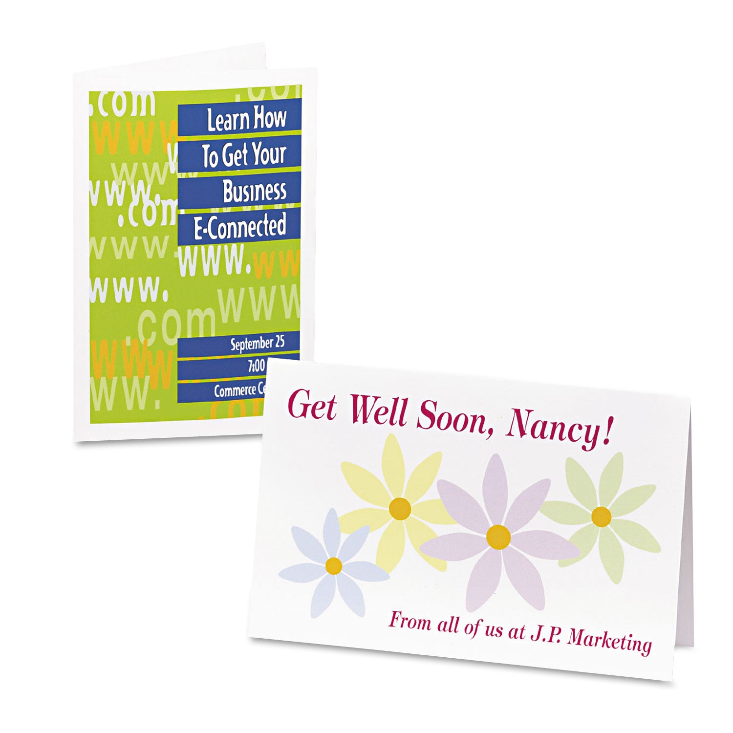 Avery® Half-Fold Greeting Cards with Matching Envelopes, Inkjet, 85 lb, 5.5 x 8.5, Matte White, 1 Card/Sheet, 20 Sheets/Box