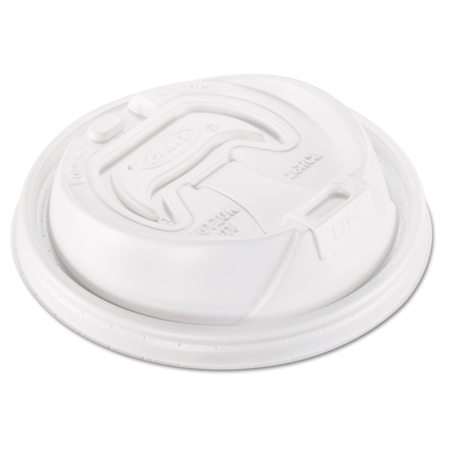 Dart® Optima Reclosable Lid, Fits 12 oz to 24 oz Foam Cups, White, 100 Pack, 10 Packs/Carton