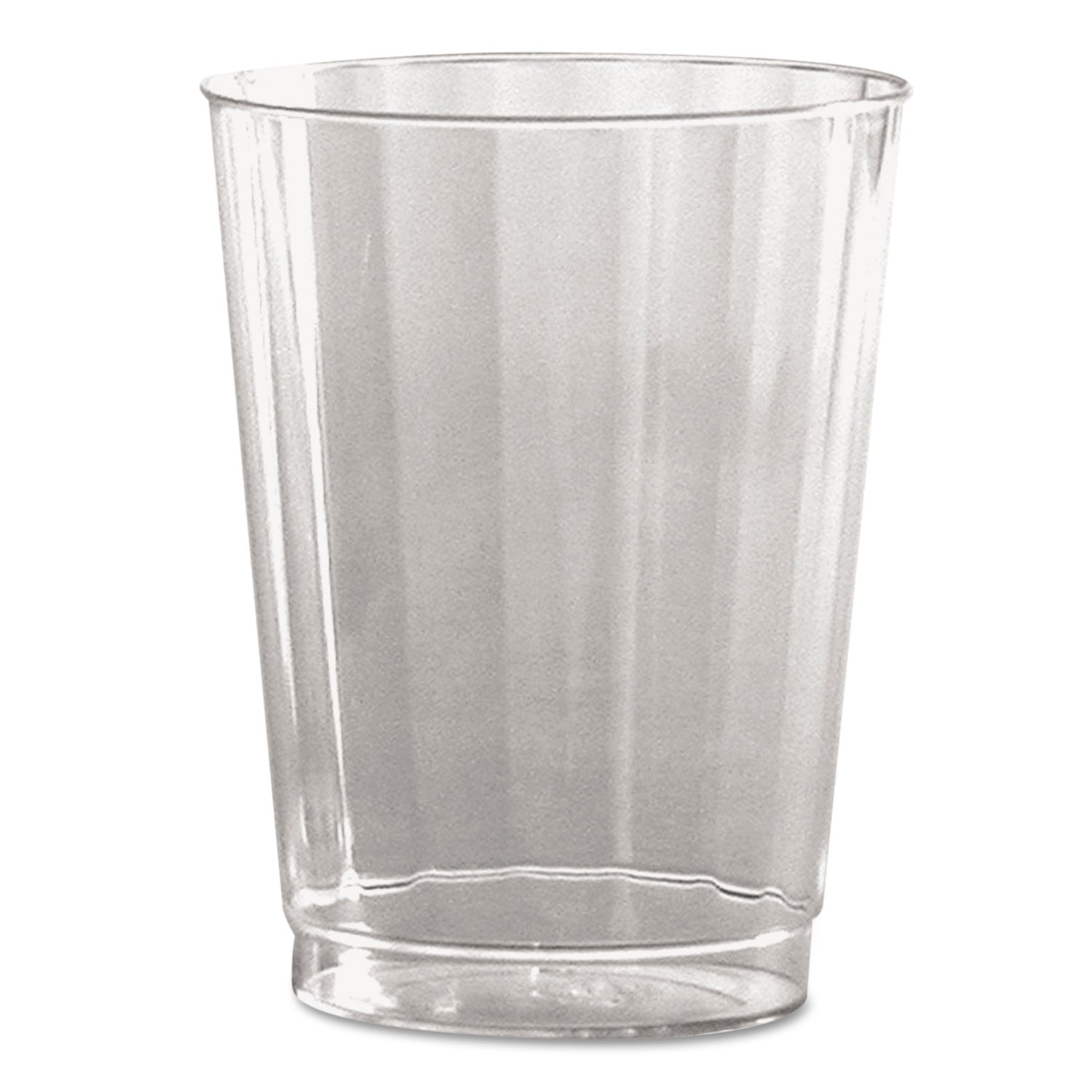 Classic Crystal Plastic Tumblers, 10 oz, Clear, Fluted, Tall, 20/Pack, 12 Packs/Carton