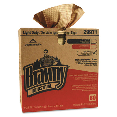 Brawny® Professional Light Duty Three-Ply Paper Wipers, 3-Ply, 9.25 x 16.75, Brown, 80/Box - Flipcost