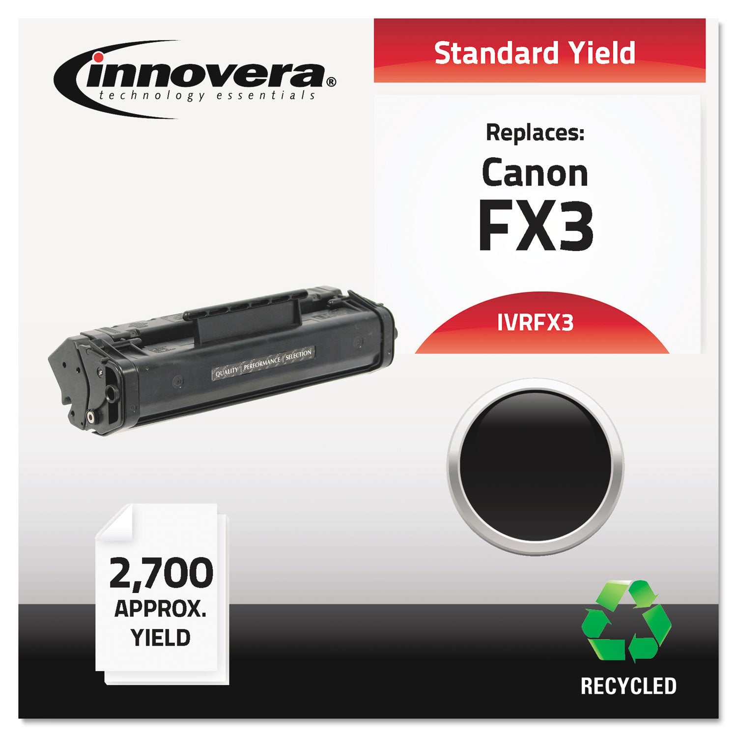 Innovera® Remanufactured Black Toner, Replacement for FX-3 (1557A002BA), 2,700 Page-Yield