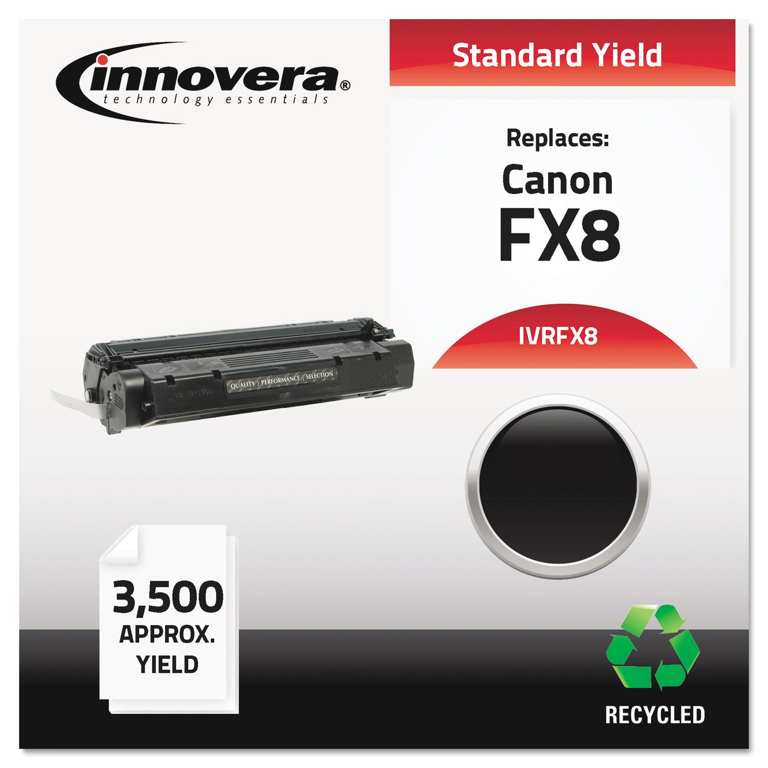 Innovera® Remanufactured Black Toner, Replacement for FX-8 (8955A001AA), 3,500 Page-Yield