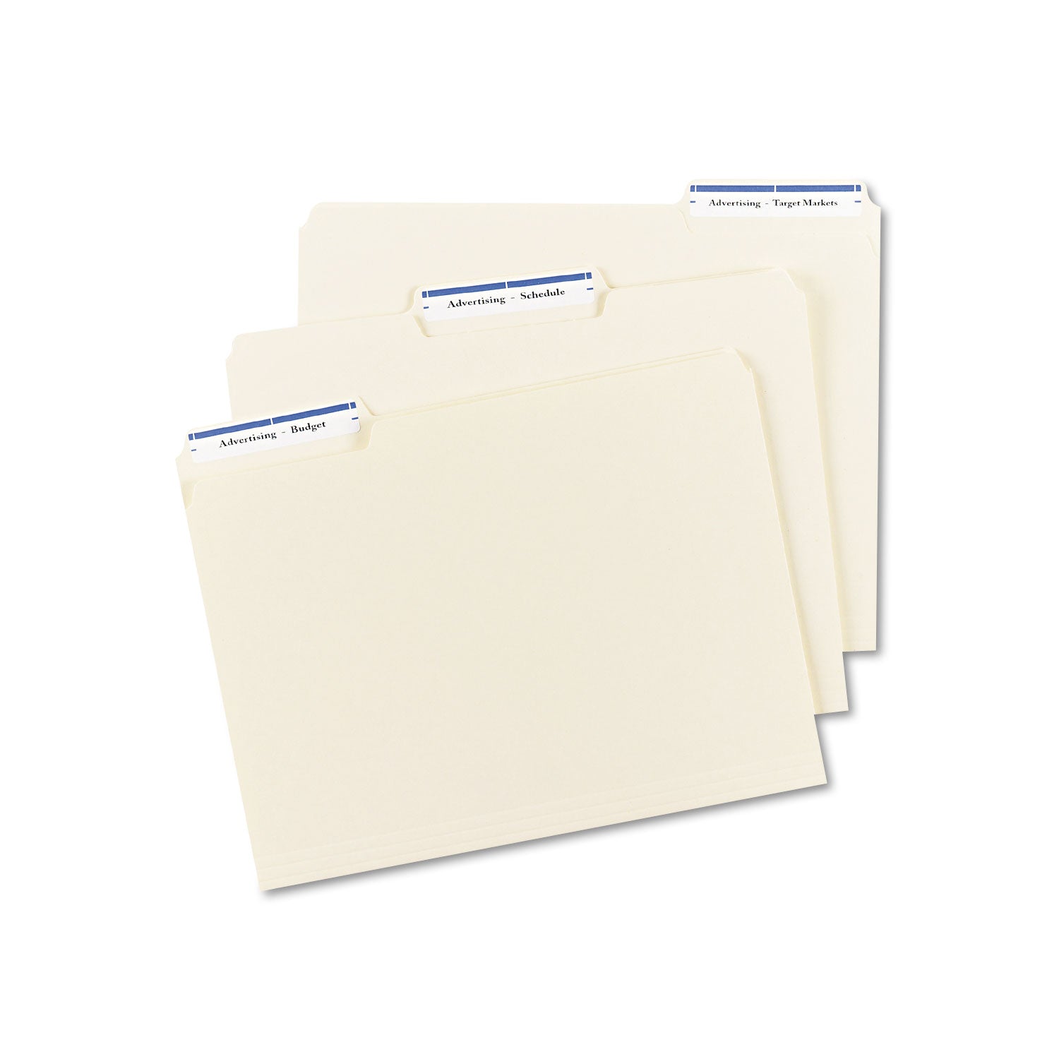 Avery® Permanent TrueBlock File Folder Labels with Sure Feed Technology, 0.66 x 3.44, Blue/White, 30/Sheet, 50 Sheets/Box