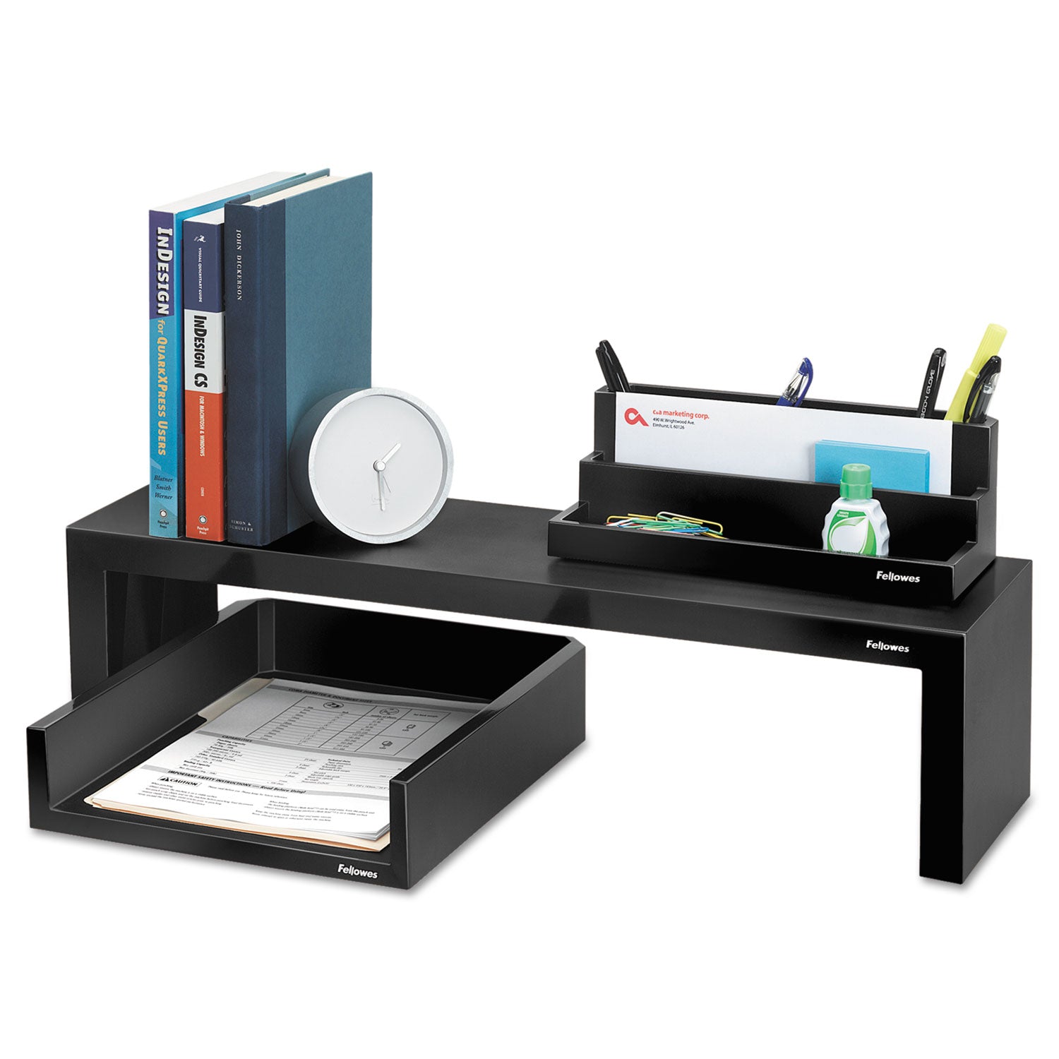 Fellowes® Designer Suites Shelf, 30 lb Capacity, 26 x 7 x 6.75, Black Pearl