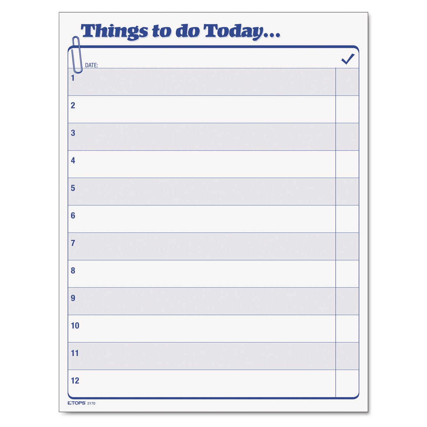 "Things To Do Today" Daily Agenda Pad, One-Part (No Copies), 8.5 x 11, 100 Forms Total