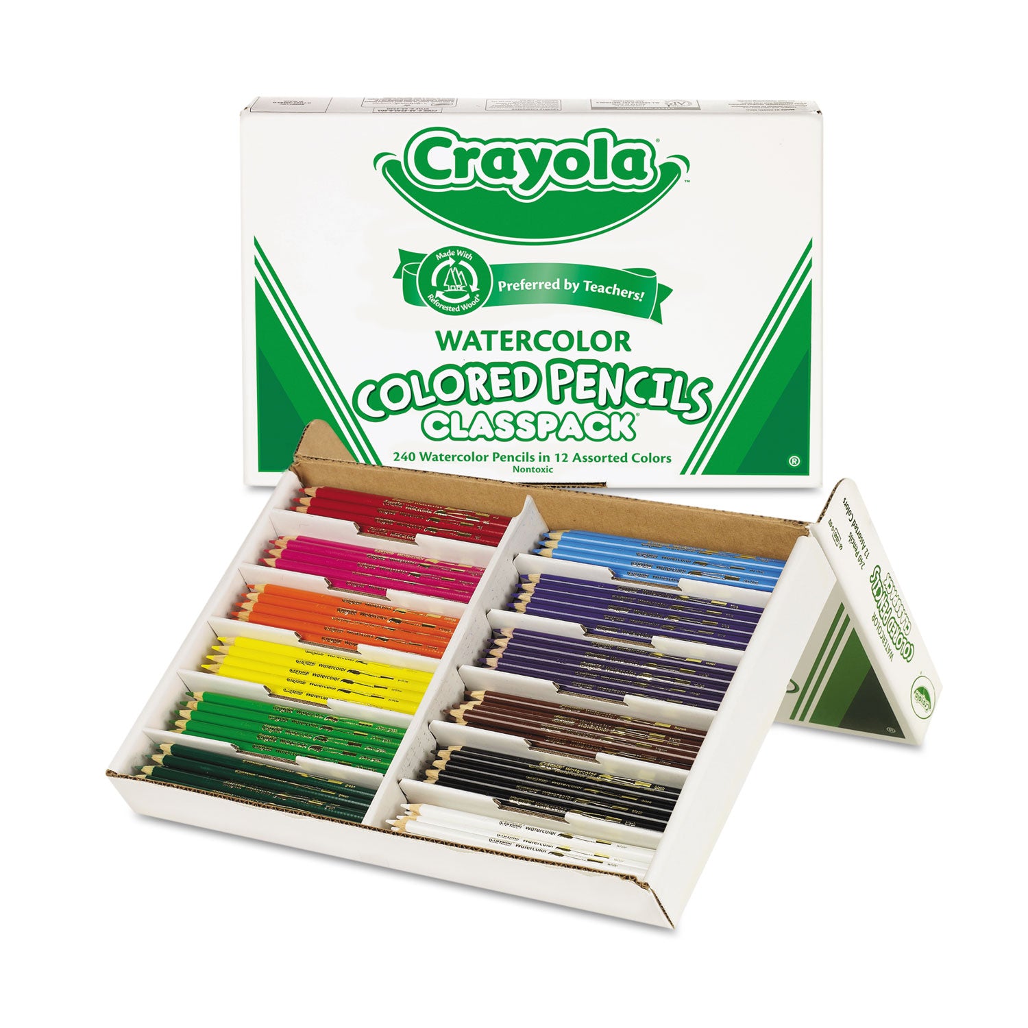 Watercolor Pencil Classpack Set, 3.3 mm, 2B, Assorted Lead and Barrel Colors, 240/Pack Crayola® Flipcost