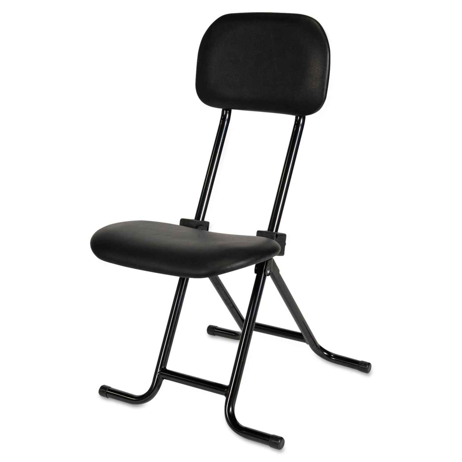 Alera® Alera IL Series Height-Adjustable Folding Stool, Supports Up to 300 lb, 27.5" Seat Height, Black