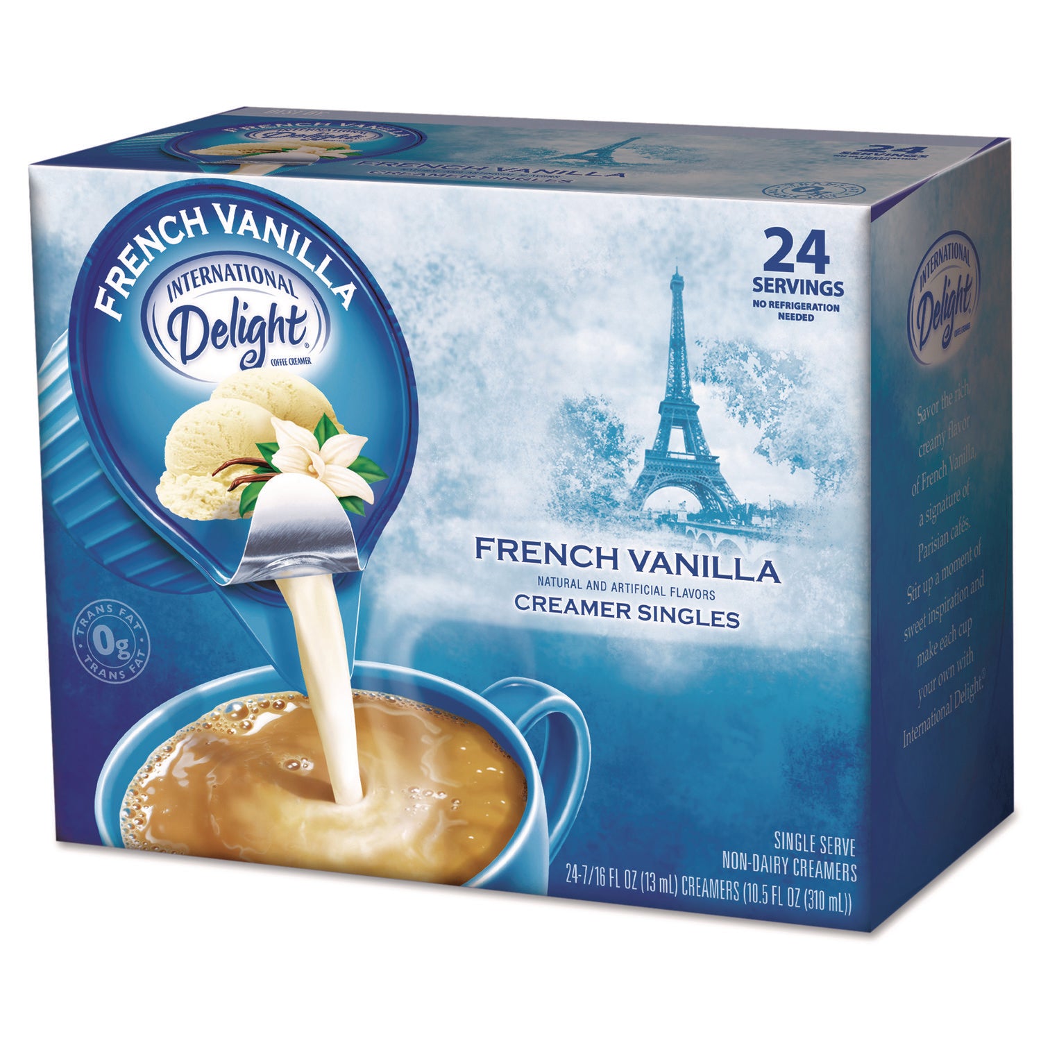 International Delight® Flavored Liquid Non-Dairy Coffee Creamer, French Vanilla, 0.44 oz Mini Cups, 24/Box