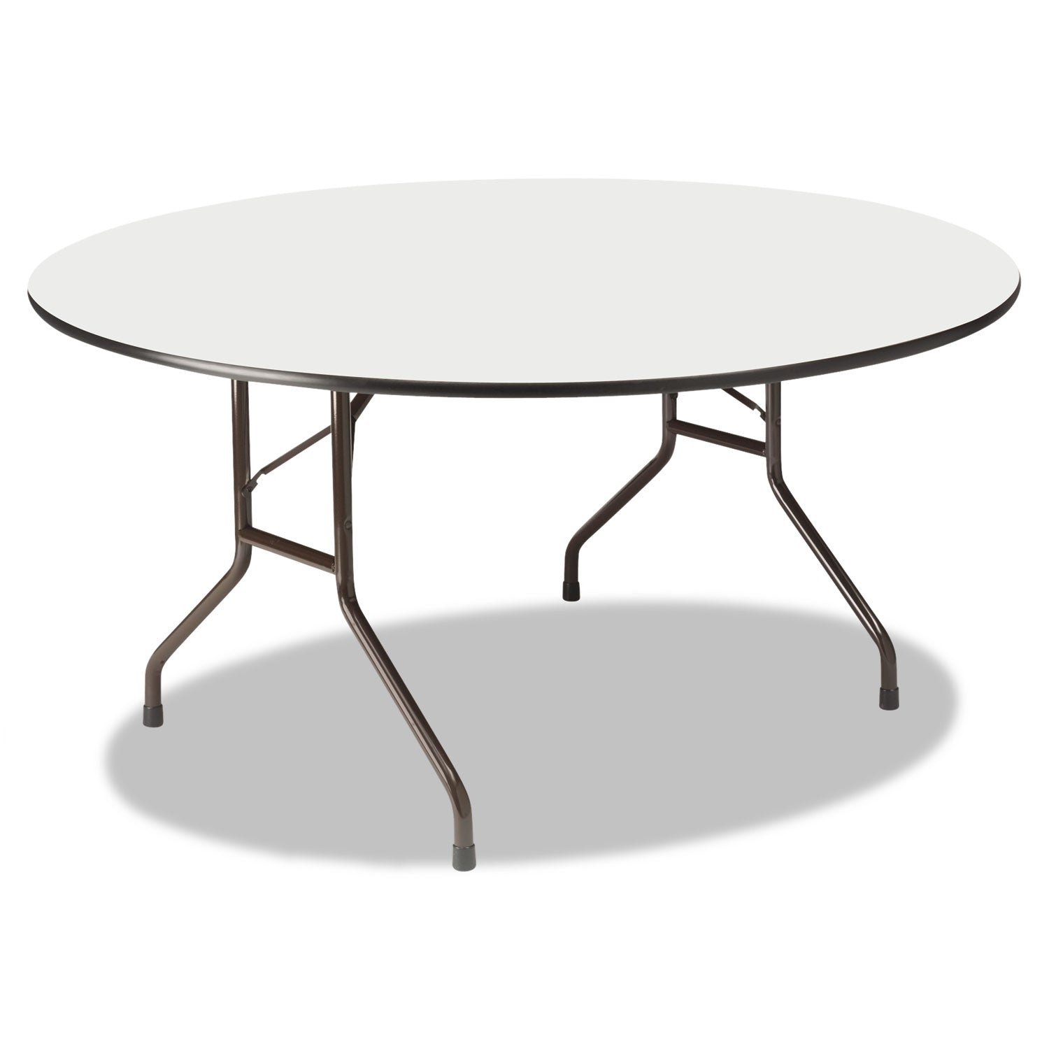 OfficeWorks Wood Folding Table, Round, 60" x 29", Gray Top, Charcoal Base