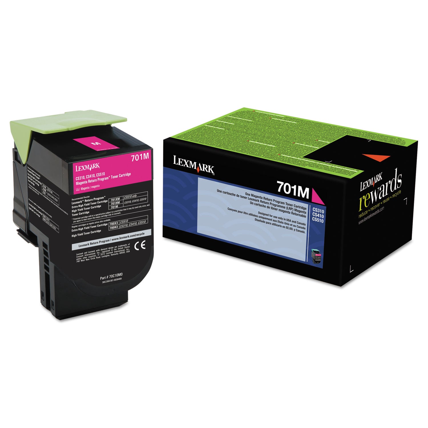 70C10M0 Return Program Toner, 1,000 Page-Yield, Magenta