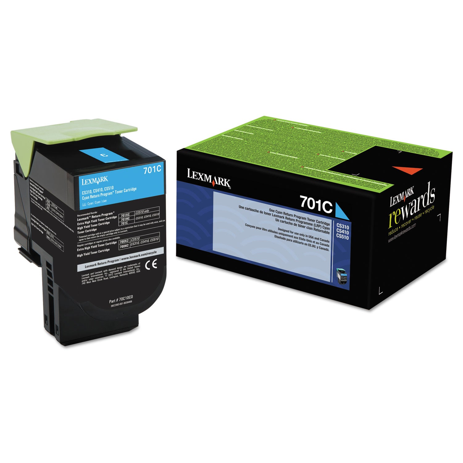 70C10C0 Return Program Toner, 1,000 Page-Yield, Cyan