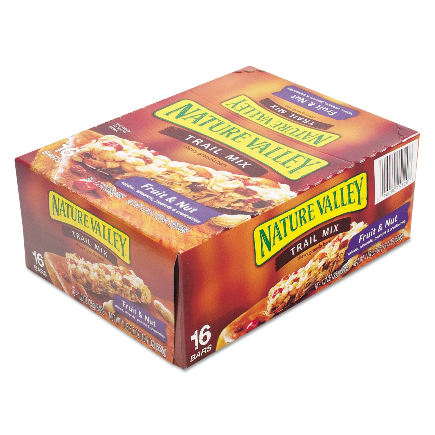 Nature Valley® Granola Bars, Chewy Trail Mix Cereal, 1.2 oz Bar, 16/Box