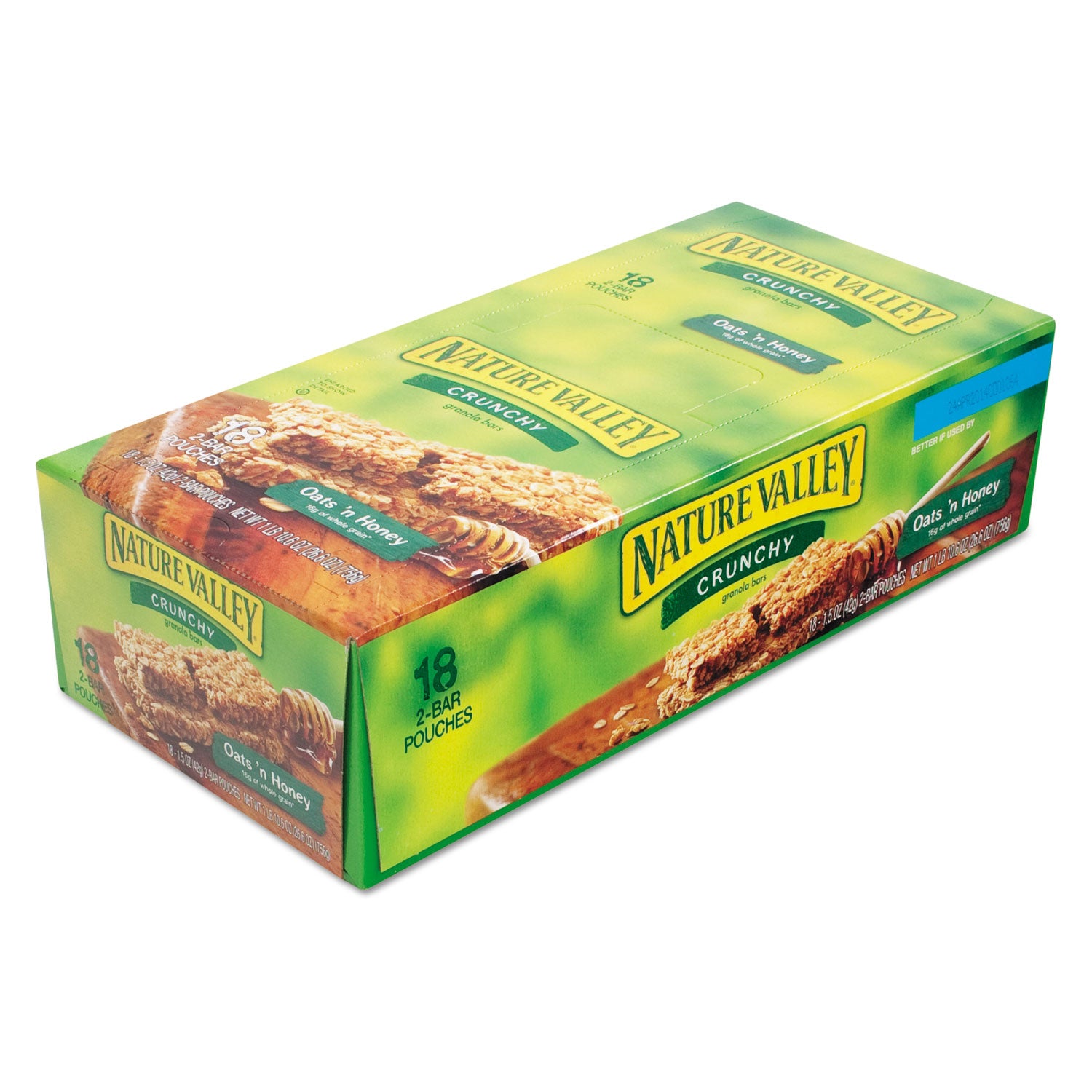 Nature Valley® Granola Bars, Oats'n Honey Cereal, 1.5 oz Bar, 18/Box