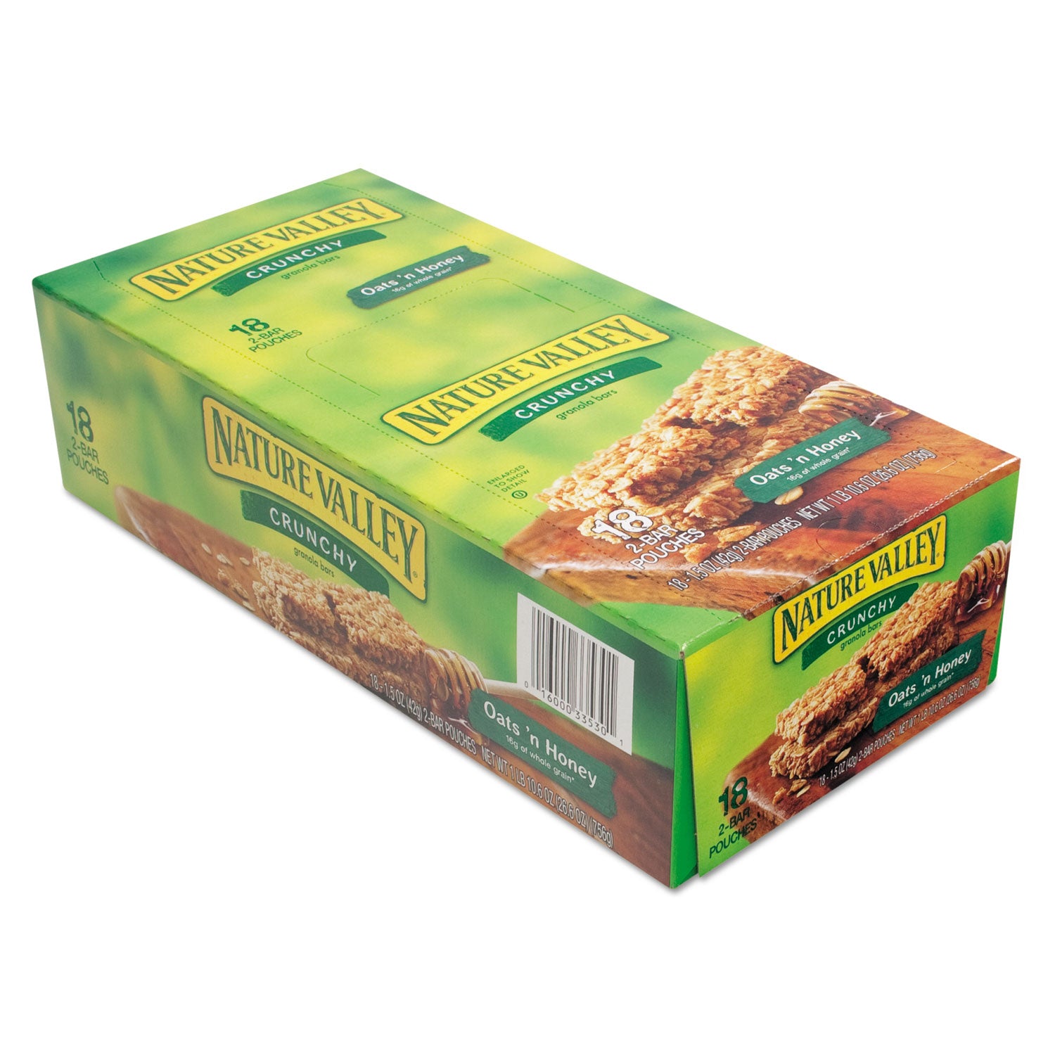 Nature Valley® Granola Bars, Oats'n Honey Cereal, 1.5 oz Bar, 18/Box