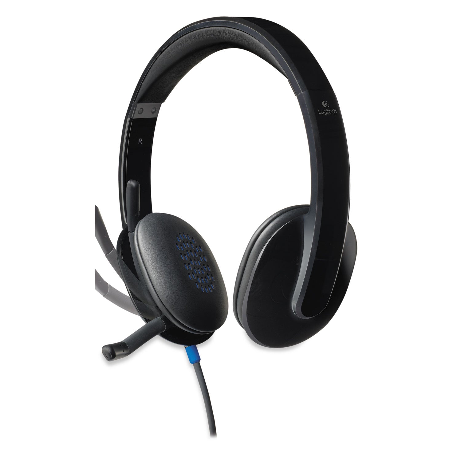 Logitech® H540 Binaural Over The Head Corded Headset, Black