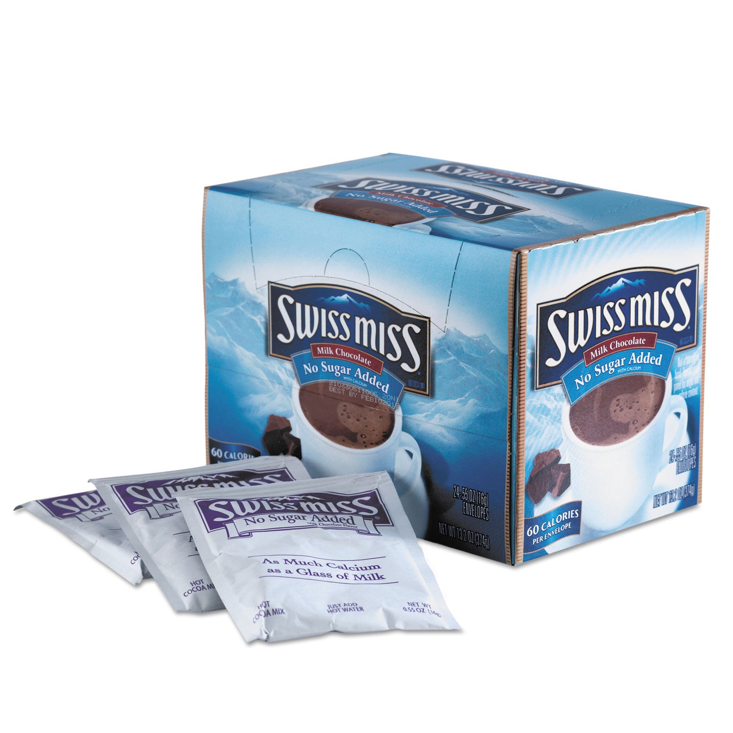 Swiss Miss® Hot Cocoa Mix, No Sugar Added, 24 Packets/Box