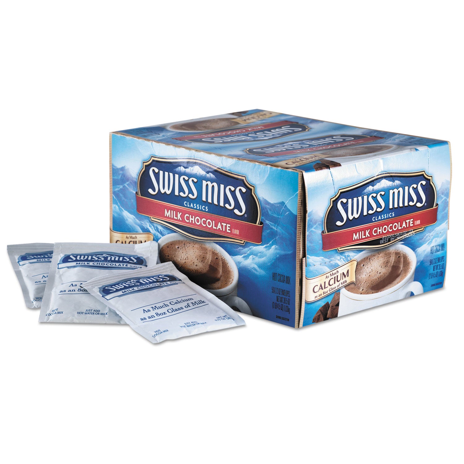 Swiss Miss® Hot Cocoa Mix, Regular, 0.73 oz. Packets,  50 Packets/Box