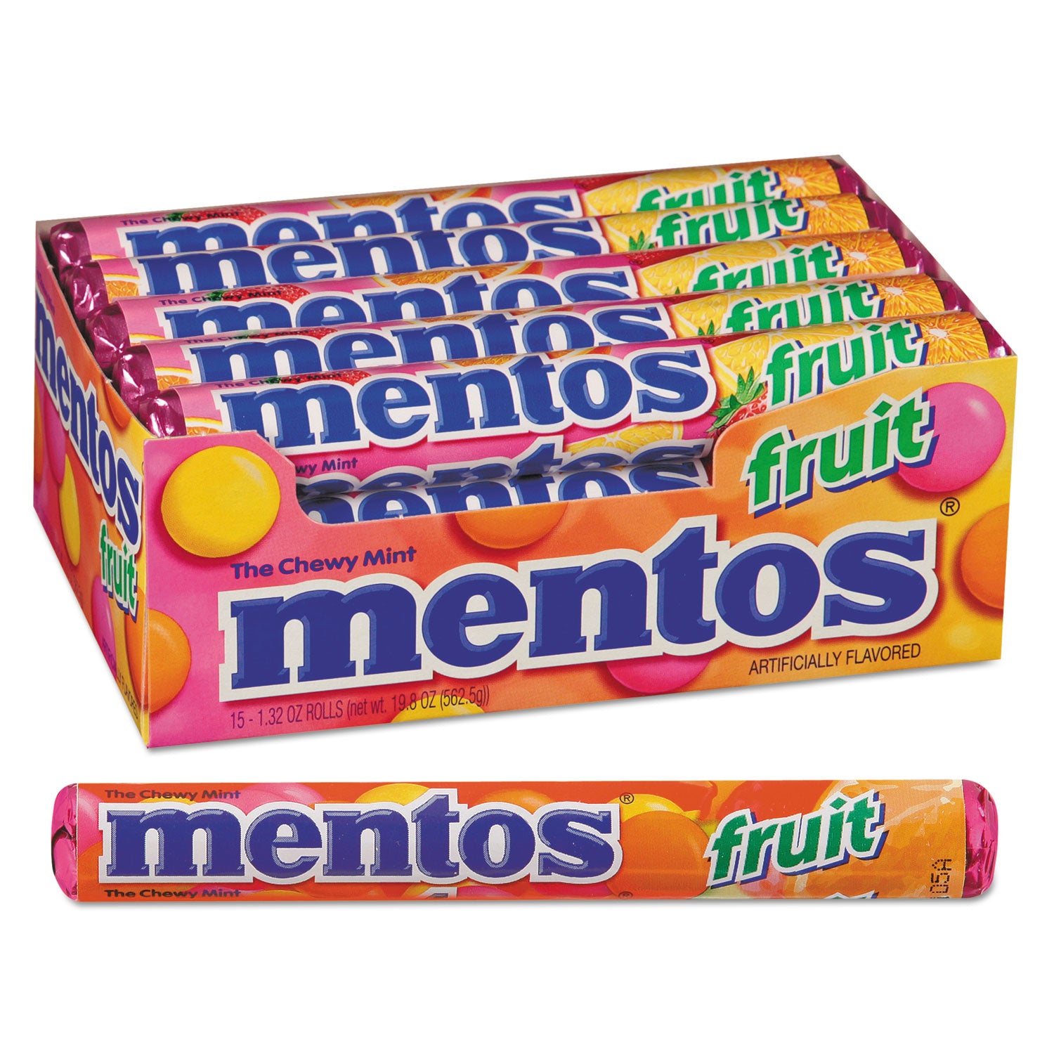 Chewy Mints, 1.32 oz, Mixed Fruit, 15 Rolls/Box