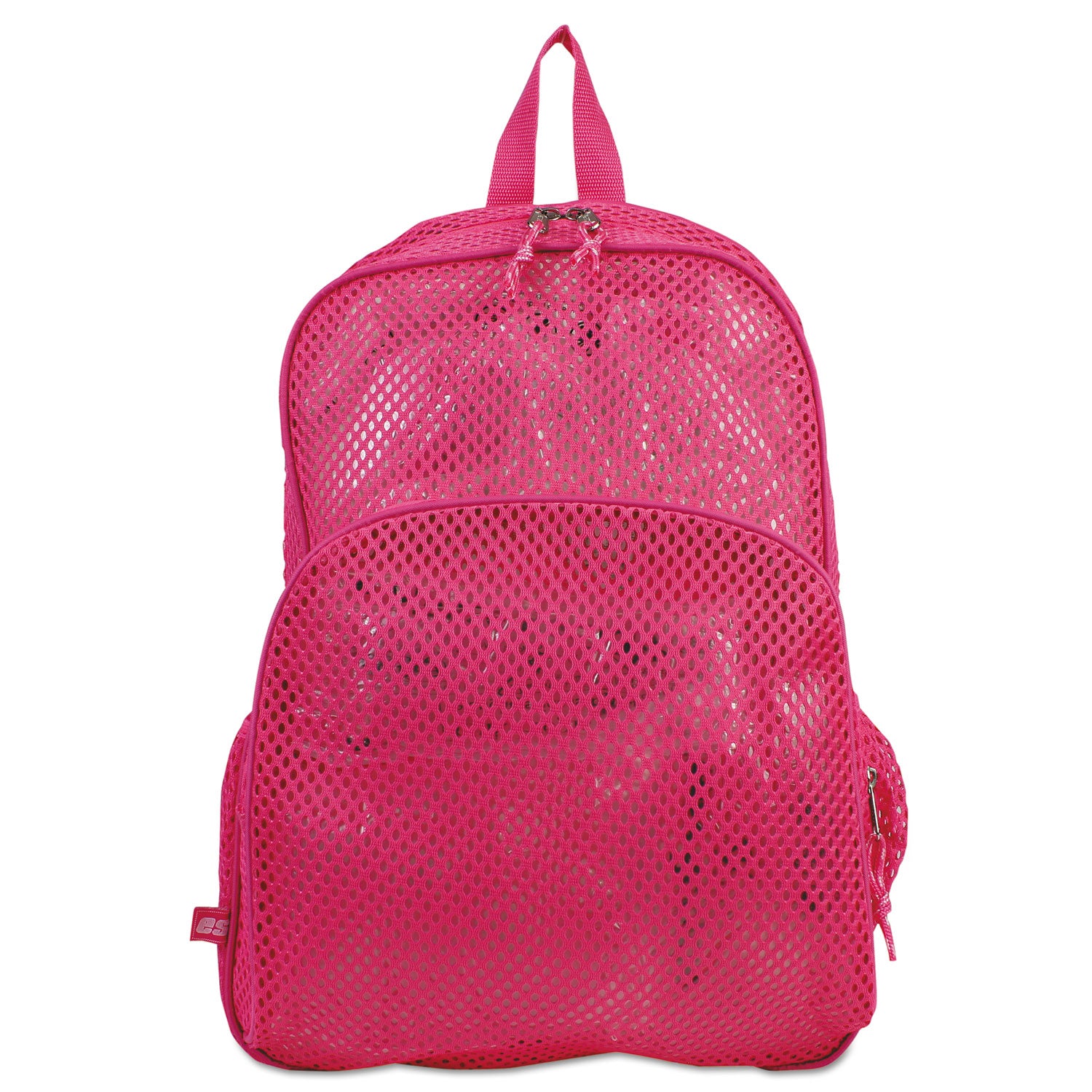 Mesh Backpack, Fits Devices Up to 17", Polyester, 12 x 5 x 18, Clear/English Rose