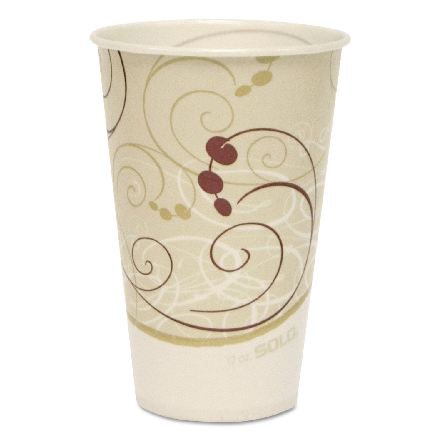 Symphony Treated-Paper Cold Cups, ProPlanet Seal, 12 oz, White/Beige/Red, 100/Bag, 20 Bags/Carton