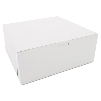 White One-Piece Non-Window Bakery Boxes, 10 x 10 x 4, White, Paper, 100/Carton Flipcost Flipcost