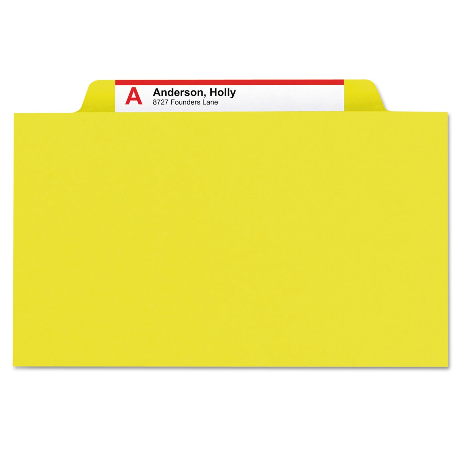 Smead™ Six-Section Pressboard Top Tab Classification Folders, Six SafeSHIELD Fasteners, 2 Dividers, Letter Size, Yellow, 10/Box